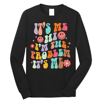 Funny Sarcasm Humor I'm A Problem Retro Groovy Long Sleeve Shirt