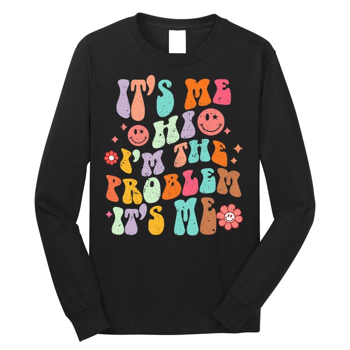 Funny Sarcasm Humor I'm A Problem Retro Groovy Long Sleeve Shirt