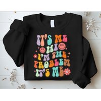 Funny Sarcasm Humor I'm A Problem Retro Groovy Sweatshirt