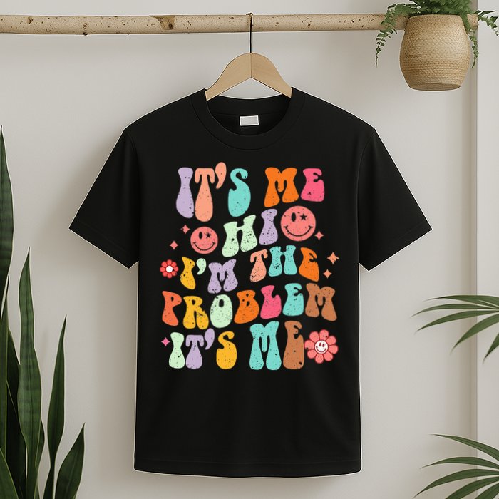 Funny Sarcasm Humor I'm A Problem Retro Groovy T-Shirt