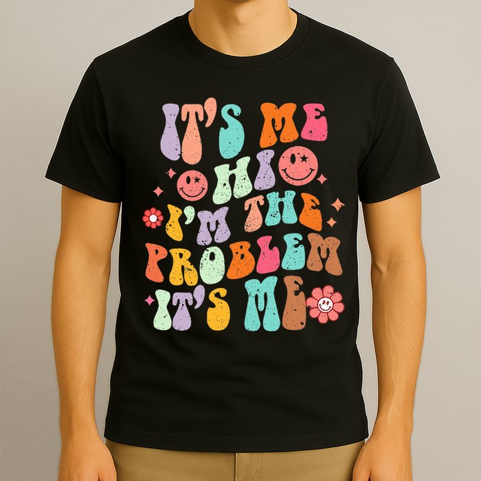 Funny Sarcasm Humor I'm A Problem Retro Groovy T-Shirt