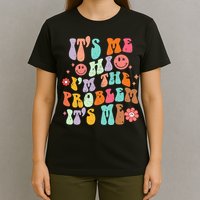 Funny Sarcasm Humor I'm A Problem Retro Groovy T-Shirt