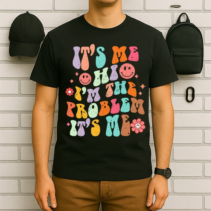 Funny Sarcasm Humor I'm A Problem Retro Groovy T-Shirt