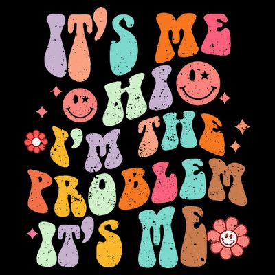 Funny Sarcasm Humor I'm A Problem Retro Groovy T-Shirt