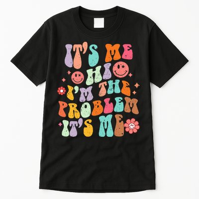 Funny Sarcasm Humor I'm A Problem Retro Groovy Tall T-Shirt