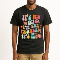 Funny Sarcasm Humor I'm A Problem Retro Groovy Tall T-Shirt