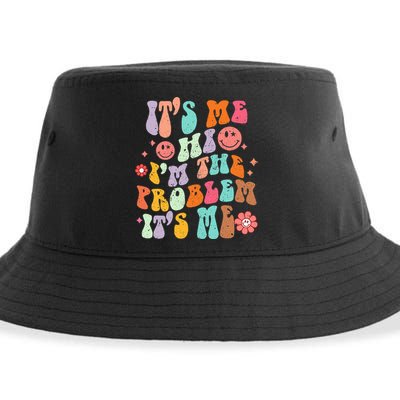 Funny Sarcasm Humor I'm A Problem Retro Groovy Sustainable Bucket Hat
