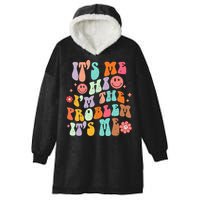 Funny Sarcasm Humor I'm A Problem Retro Groovy Hooded Wearable Blanket