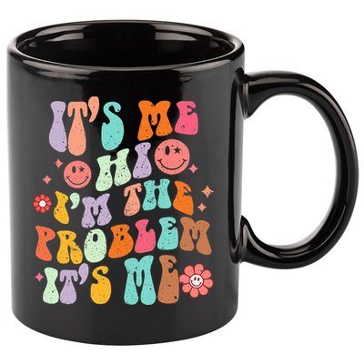 Funny Sarcasm Humor I'm A Problem Retro Groovy 11oz C Handle Ceramic Mug
