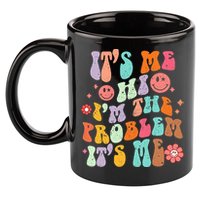 Funny Sarcasm Humor I'm A Problem Retro Groovy 11oz C Handle Ceramic Mug