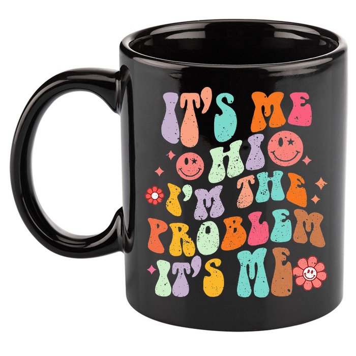 Funny Sarcasm Humor I'm A Problem Retro Groovy 11oz C Handle Ceramic Mug
