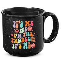 Funny Sarcasm Humor I'm A Problem Retro Groovy 15oz Campfire Ceramic Mug