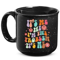 Funny Sarcasm Humor I'm A Problem Retro Groovy 15oz Campfire Ceramic Mug