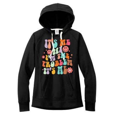 Funny Sarcasm Humor I'm A Problem Retro Groovy Women's Fleece Hoodie