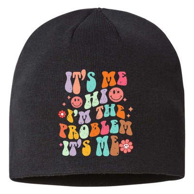Funny Sarcasm Humor I'm A Problem Retro Groovy Sustainable Beanie