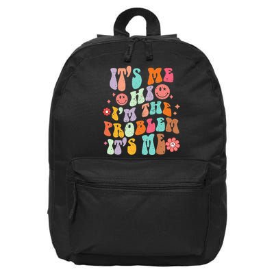 Funny Sarcasm Humor I'm A Problem Retro Groovy 16 in Basic Backpack