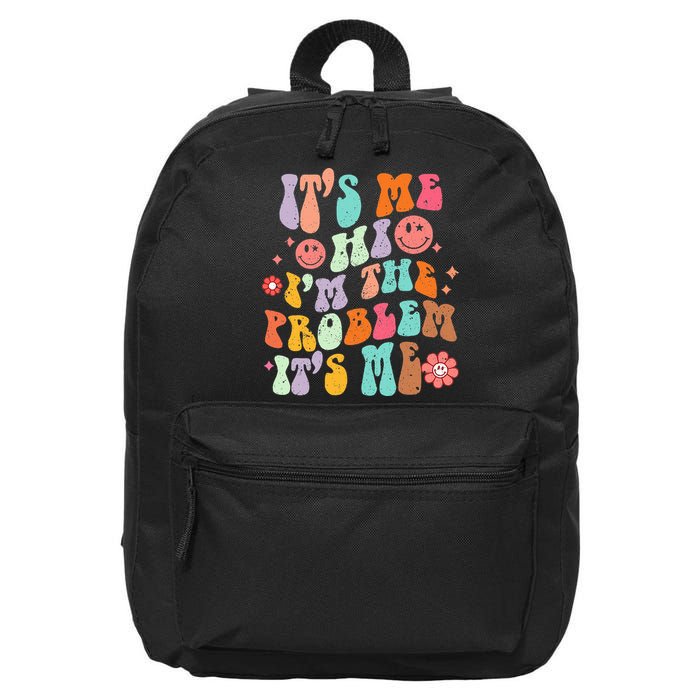 Funny Sarcasm Humor I'm A Problem Retro Groovy 16 in Basic Backpack