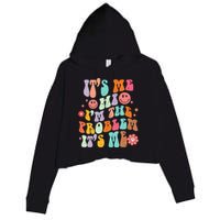 Funny Sarcasm Humor I'm A Problem Retro Groovy Crop Fleece Hoodie