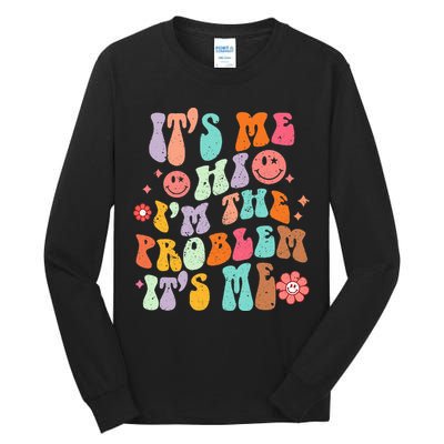 Funny Sarcasm Humor I'm A Problem Retro Groovy Tall Long Sleeve T-Shirt