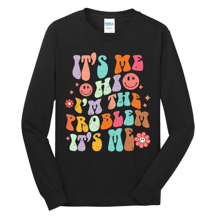 Funny Sarcasm Humor I'm A Problem Retro Groovy Tall Long Sleeve T-Shirt