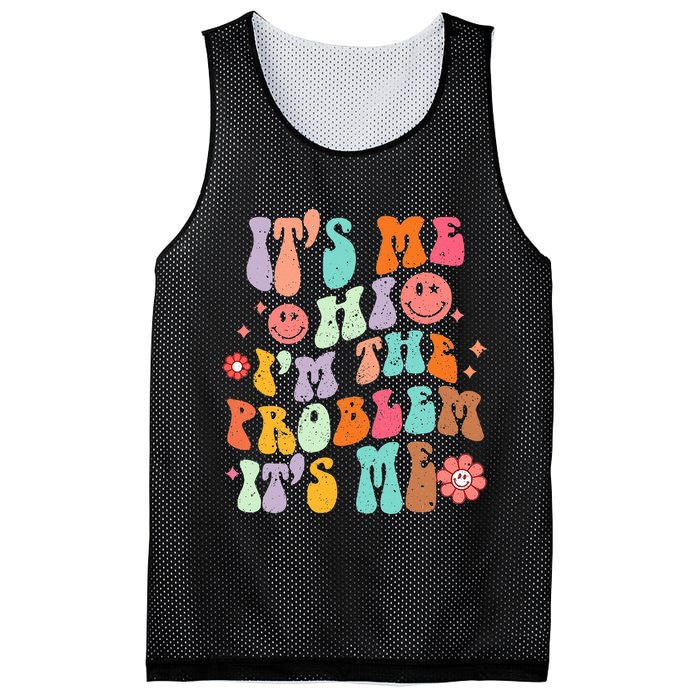 Funny Sarcasm Humor I'm A Problem Retro Groovy Mesh Reversible Basketball Jersey Tank