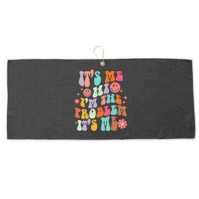 Funny Sarcasm Humor I'm A Problem Retro Groovy Large Microfiber Waffle Golf Towel