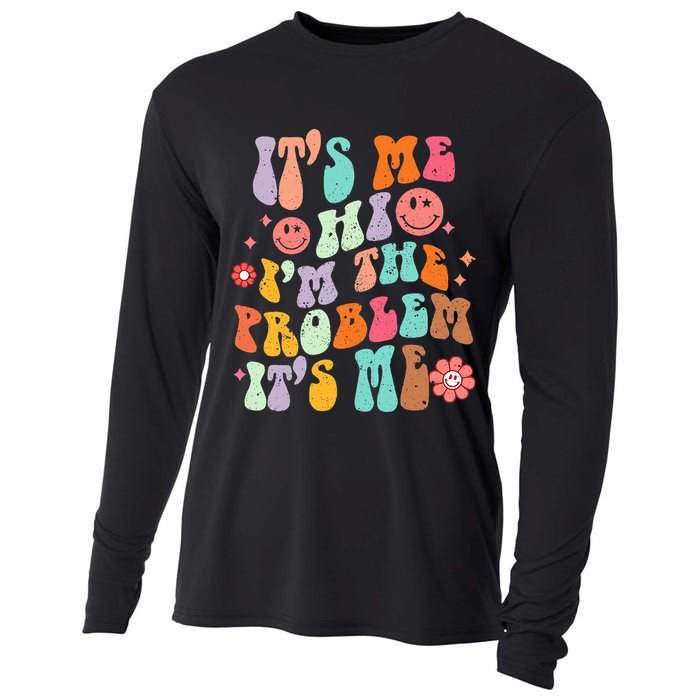 Funny Sarcasm Humor I'm A Problem Retro Groovy Cooling Performance Long Sleeve Crew