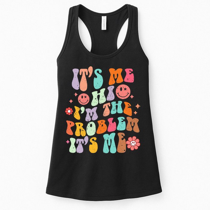 Funny Sarcasm Humor I'm A Problem Retro Groovy Womens Tank Top