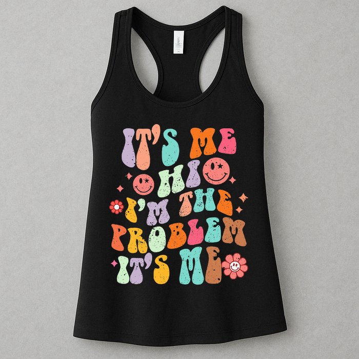 Funny Sarcasm Humor I'm A Problem Retro Groovy Womens Tank Top