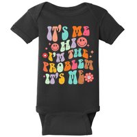 Funny Sarcasm Humor I'm A Problem Retro Groovy Baby Bodysuit