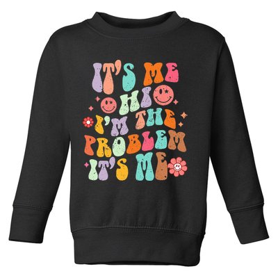 Funny Sarcasm Humor I'm A Problem Retro Groovy Toddler Sweatshirt