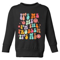 Funny Sarcasm Humor I'm A Problem Retro Groovy Toddler Sweatshirt