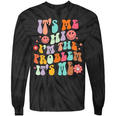 Funny Sarcasm Humor I'm A Problem Retro Groovy Tie-Dye Long Sleeve Shirt