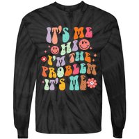 Funny Sarcasm Humor I'm A Problem Retro Groovy Tie-Dye Long Sleeve Shirt