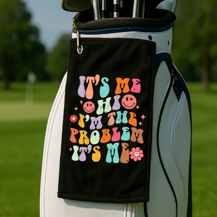Funny Sarcasm Humor I'm A Problem Retro Groovy Golf Towel
