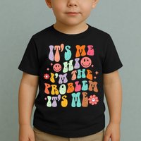 Funny Sarcasm Humor I'm A Problem Retro Groovy Toddler T-Shirt