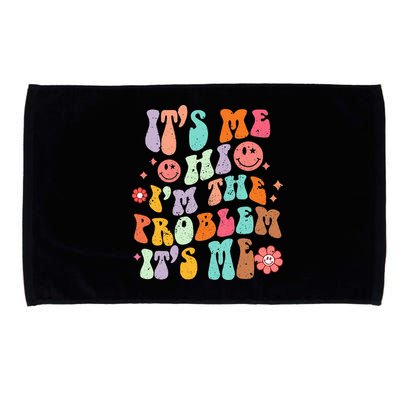Funny Sarcasm Humor I'm A Problem Retro Groovy Microfiber Hand Towel