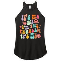 Funny Sarcasm Humor I'm A Problem Retro Groovy Women's Perfect Tri Rocker Tank