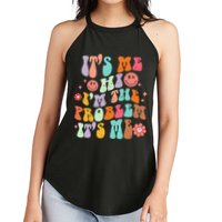 Funny Sarcasm Humor I'm A Problem Retro Groovy Women's Perfect Tri Rocker Tank
