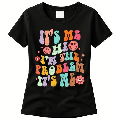 Funny Sarcasm Humor I'm A Problem Retro Groovy Womens T-Shirt