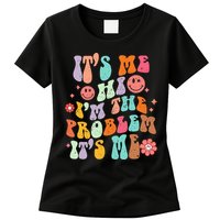 Funny Sarcasm Humor I'm A Problem Retro Groovy Womens T-Shirt