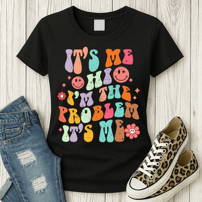 Funny Sarcasm Humor I'm A Problem Retro Groovy Womens T-Shirt