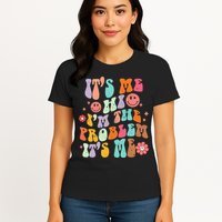 Funny Sarcasm Humor I'm A Problem Retro Groovy Womens T-Shirt