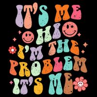 Funny Sarcasm Humor I'm A Problem Retro Groovy Womens T-Shirt