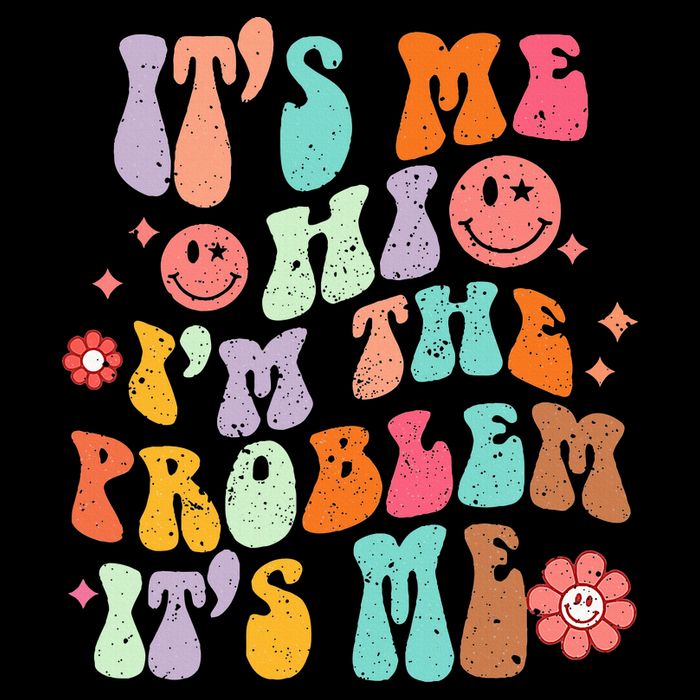 Funny Sarcasm Humor I'm A Problem Retro Groovy Womens T-Shirt