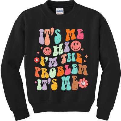 Funny Sarcasm Humor I'm A Problem Retro Groovy Kids Sweatshirt
