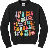 Funny Sarcasm Humor I'm A Problem Retro Groovy Kids Sweatshirt