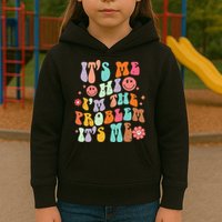 Funny Sarcasm Humor I'm A Problem Retro Groovy Kids Hoodie