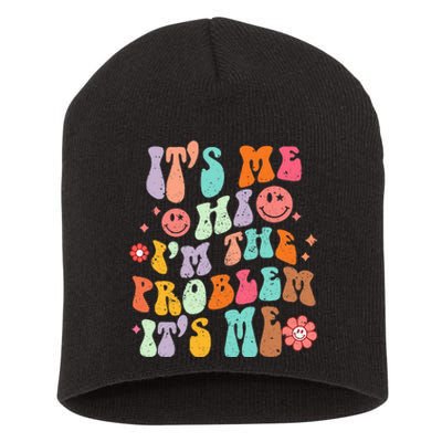 Funny Sarcasm Humor I'm A Problem Retro Groovy Short Acrylic Beanie