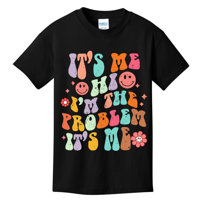 Funny Sarcasm Humor I'm A Problem Retro Groovy Kids T-Shirt
